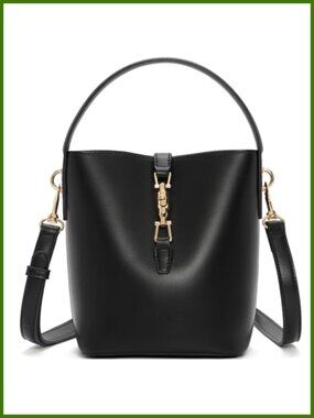 Small Bucket Bag Crossbody Purse Vegan Leather Shoulder Handbag